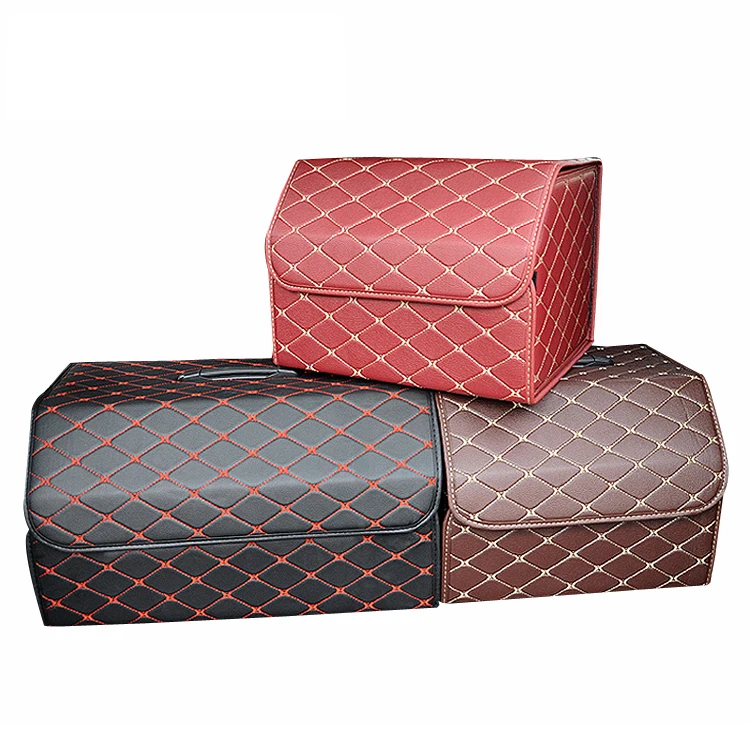 Multifunctional Foldable PVC Leather Car Trunk Storage Box Container Suitable for All Car Models Car Trunk and Seat Storage