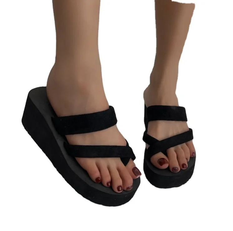 Новинка, пляжные удобные шлепанцы на платформе с бантом, женские летние пляжные сандалии для мужчин, Уличная обувь на плоской подошве