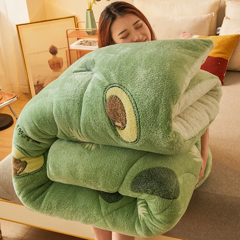 Ultra-soft Custom Sherpa Fur Flannel Fleece Fluffy Winter Quilt Queen Bedding Sherpa Designer Luxury Comforter