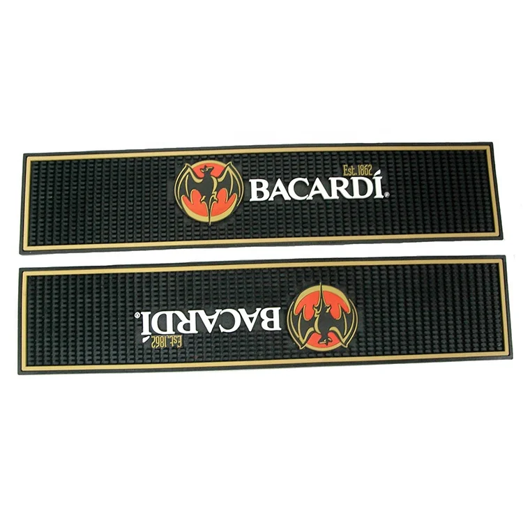 Пользовательский 3d логотип тиснение Корона ПВХ бар коврики