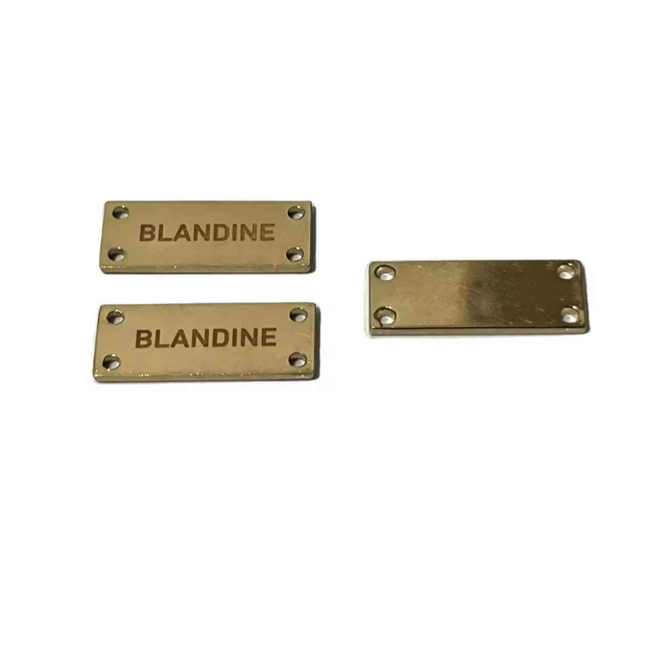 Wholesale Custom Laser Brand Name Round Garment Accessories Metal Logo Labels Tag for Clothing