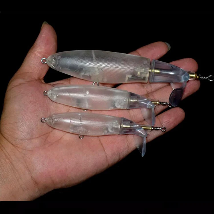 Factory Wholesale 11.2g 13.1g 32.2g Soft Tail Hard Baits Rotated Plopper Blanks Unpainted Topwater Bait