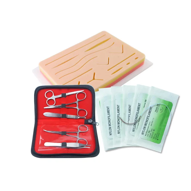 Science Aids training Surgical instrument tool kit/surgical suture package kits set for student Pad Needle Scissors