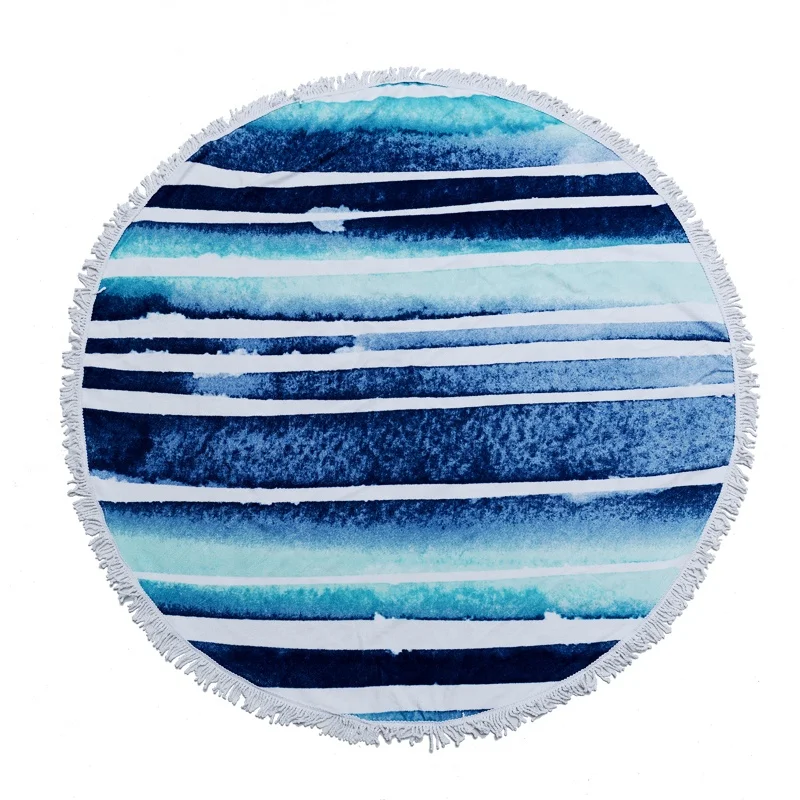 Wholesale Custom Made Printed Large Quick Dry Micro Fiber Outdoors Round Towels for Beach