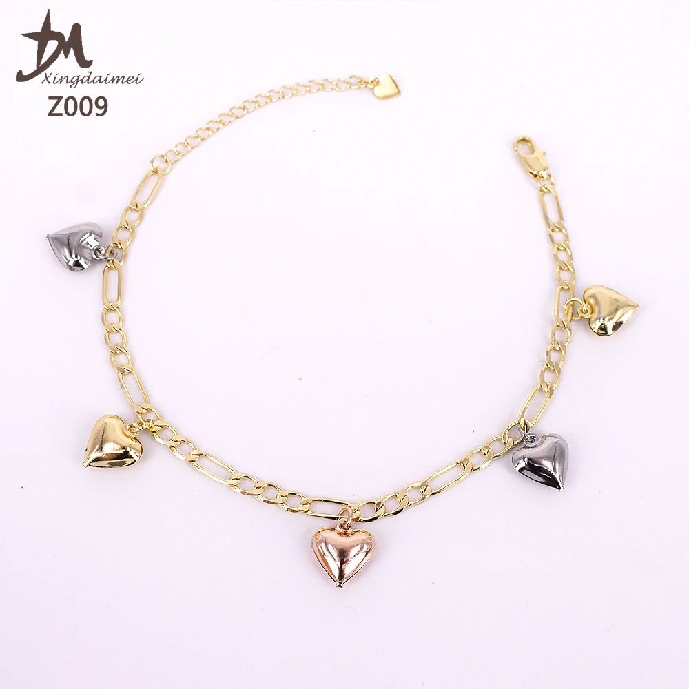 
Z009 Religious jewelry Heart-shaped Three colours bracelet anklet 