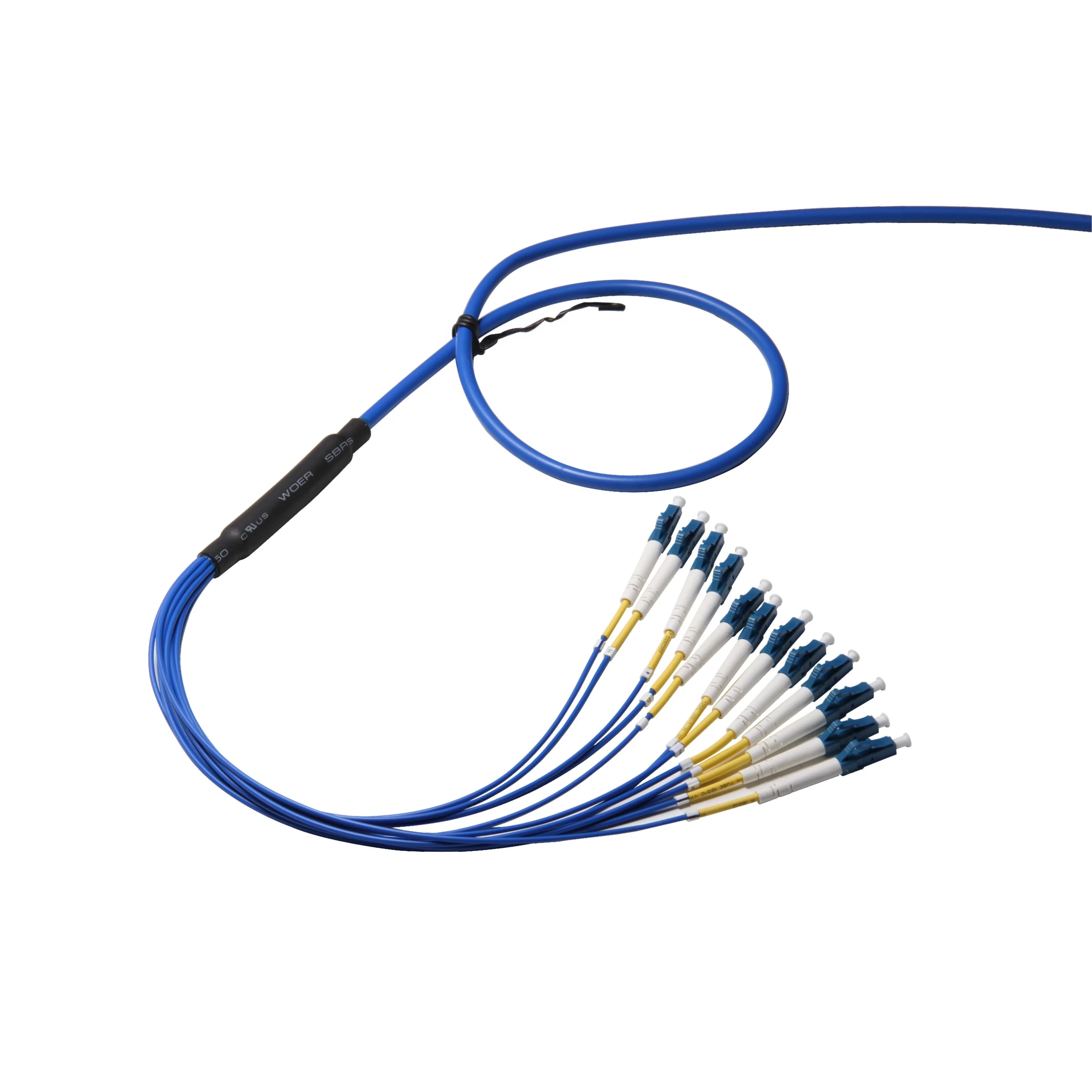 
Wholesale Best Quality 12 Core Fan Out LC UPC Optical Fiber Armoured Patch Cord 