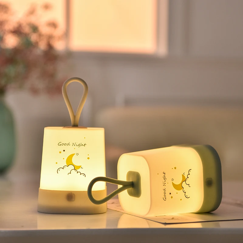 Factory  new design night lamp soft light 3 step portable rechargeable USB mini night light lamp
