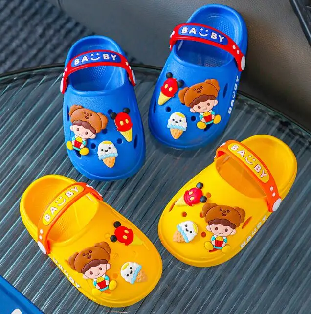 Fashion Boys Girls Summer Kids Beach Garden Shoes Outside Slides Baby Toddler Pvc Non-slip Indoor Sandals