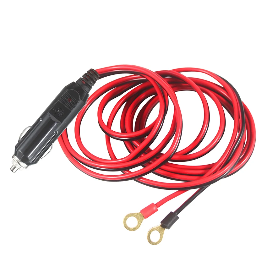 Cigarette Lighter Cord 18Awg Battery Charging 12V Connector O Ring Terminal Extension With 10A Fuse Cable