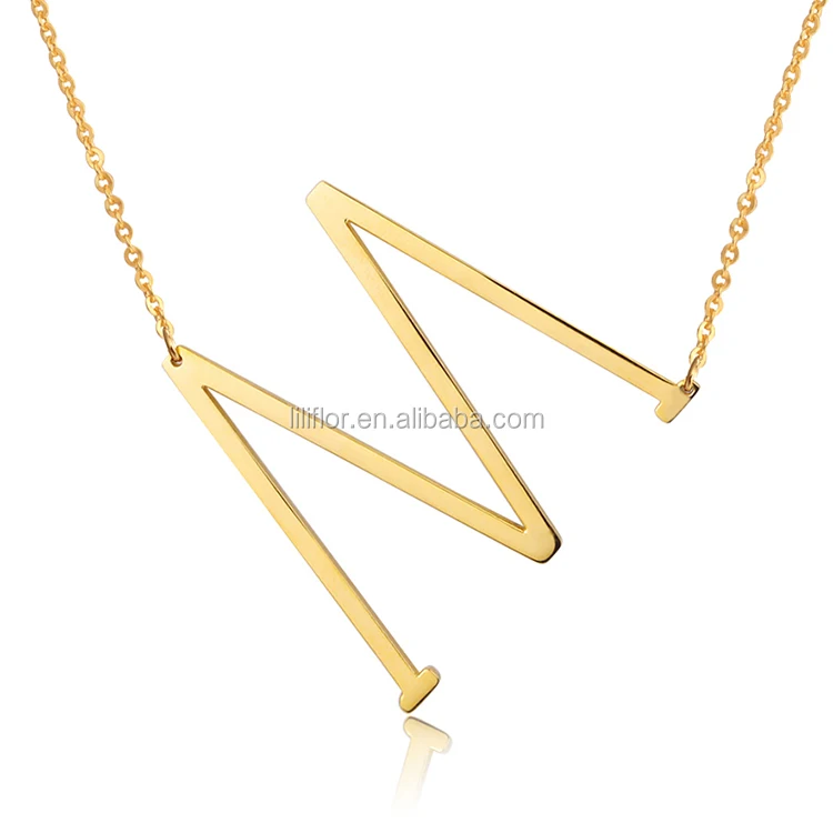Liliflor Letter Necklaces Alphabet Initial Pendants Necklace Gold Stainless Steel Choker Necklace for Women Jewelry P9027-G 4