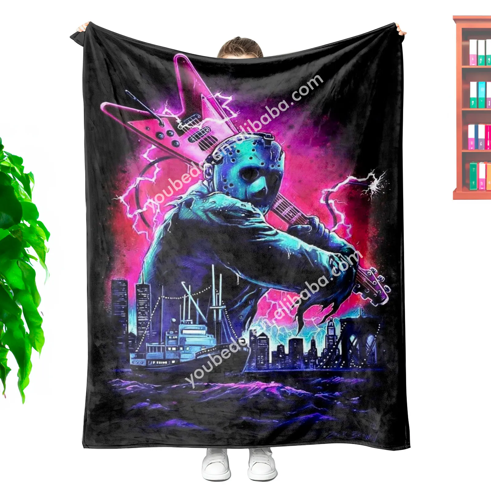 Personalized custom Horror Movie character Fleece Blanket Halloween Scary Gifts for Christmas