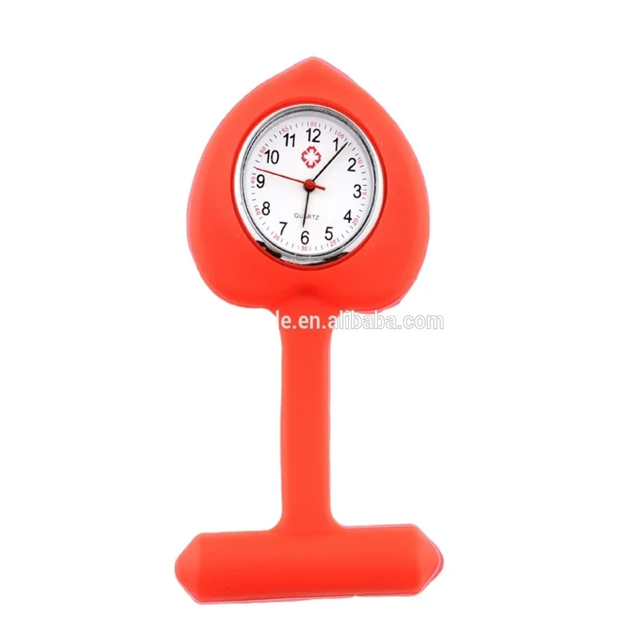 V-NW03 Promotion Love Heart Shape Silicone Cover Quartz Nurse Fob Watch