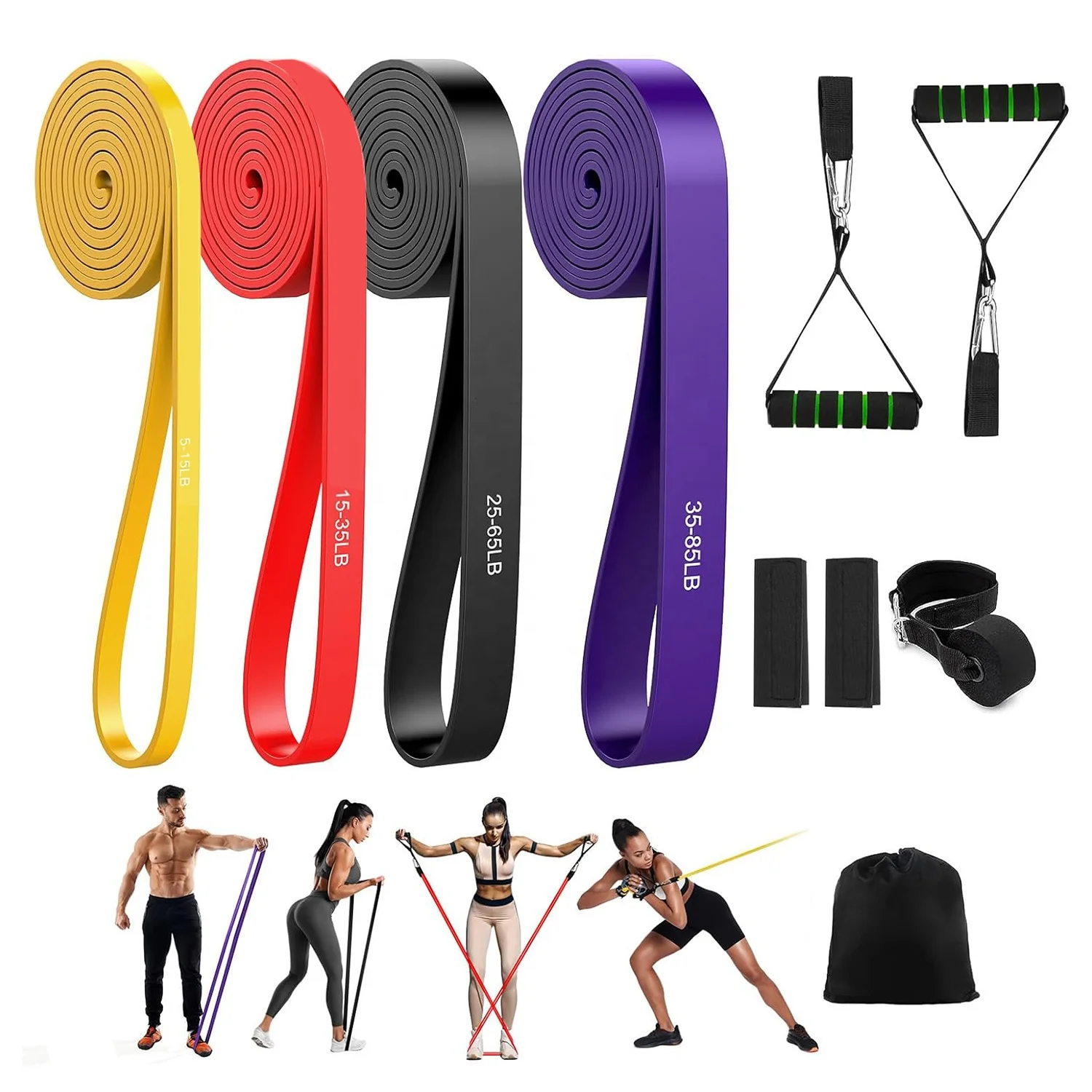 Amazon Hot selling Latex Rubber Long Heavy Duty Pull up resistance bands Strength training exercise for Gym Working out Fitness