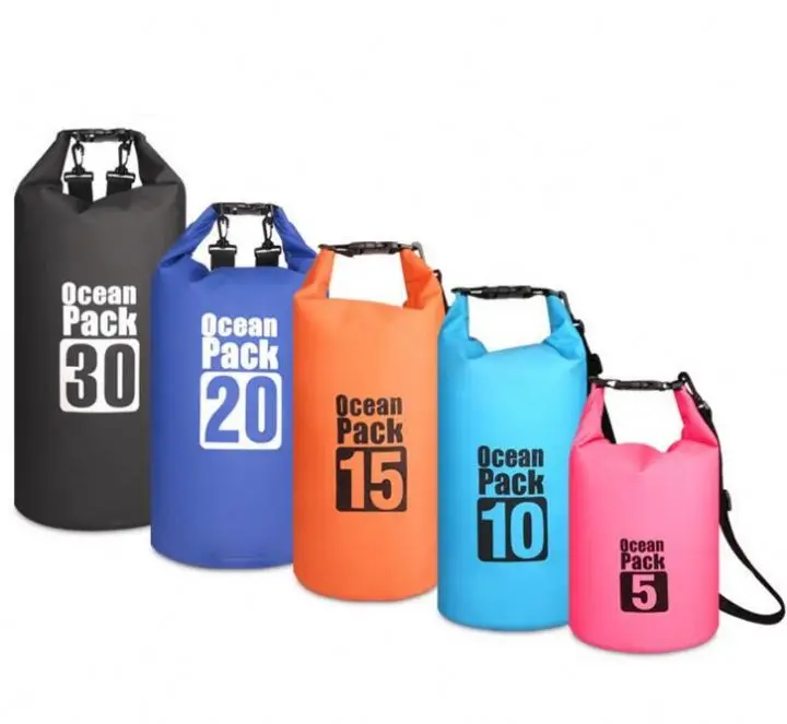 
Factory Direct Price Waterproof Bags 30L Outdoor Drifting Beach Bucket PVC Tarpaulin Barrel Pouch Sack Kayaking Dry BAG 