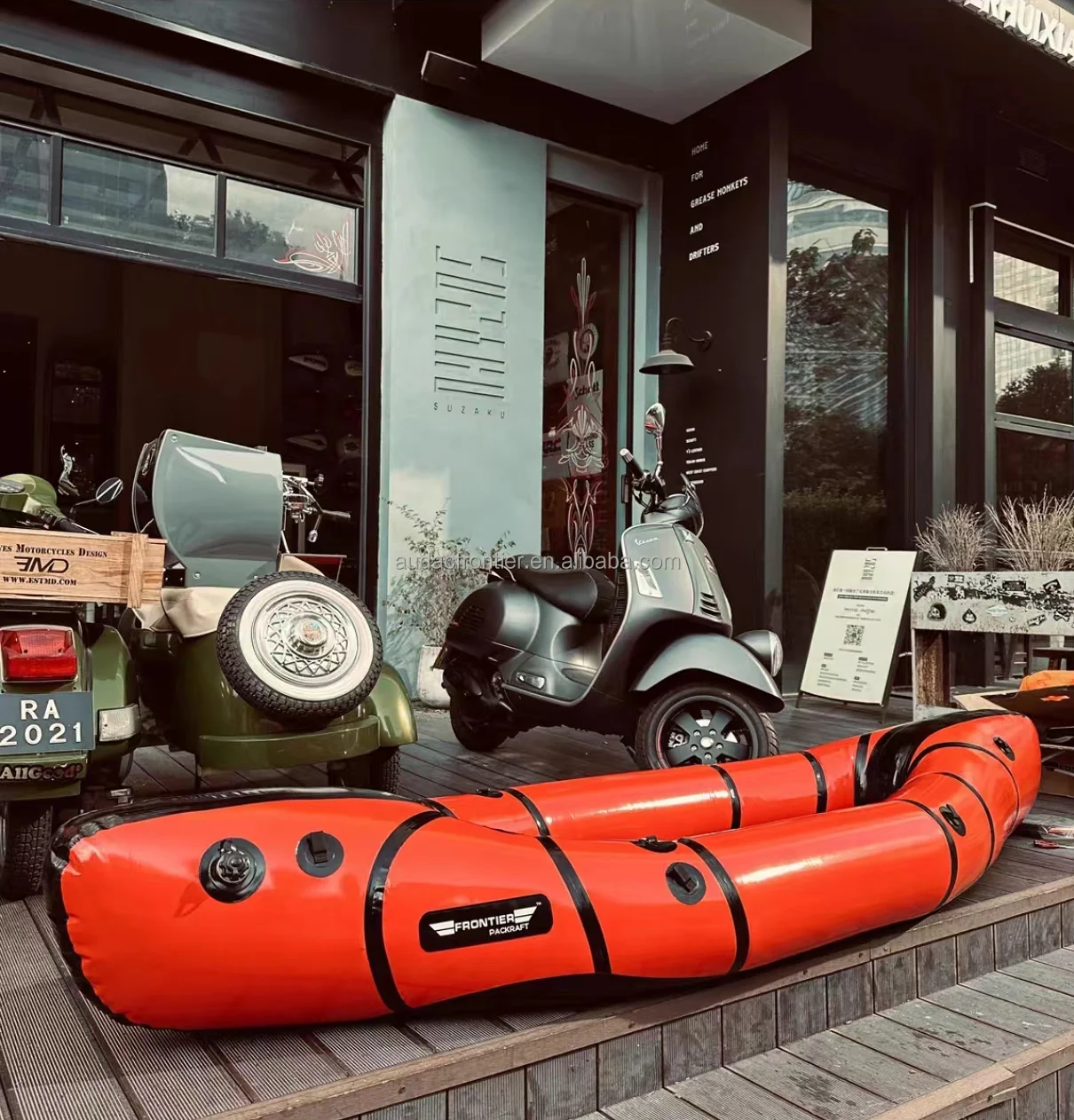 2024 New Design Colorful Factory PVC Or TPU Inflatable Frontier Pack Raft Self Bailing Packraft