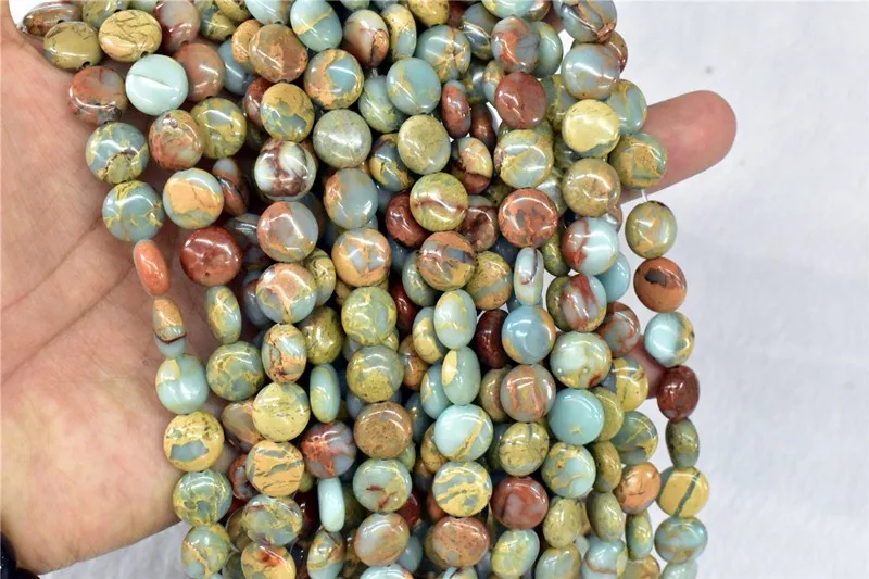 Wholesale  Natural Smooth Gemstone Serpentine Round Shape Snake Skin Jasper Loose beads For Jewelry Making