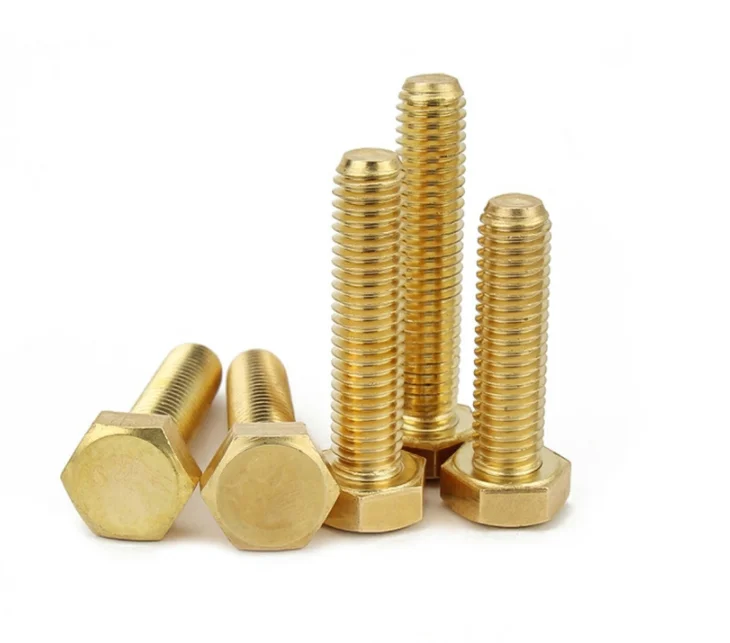 Din933 Copper Screw Copper Hexagon Bolt Brass Outer Hexagon Screw Copper Screw