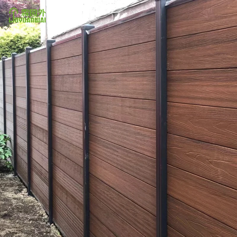 Linyuanwai Waterproof WPC Fence Panel Wood Plastic Composite Decorative Fencing Garden Wall Privacy Fence