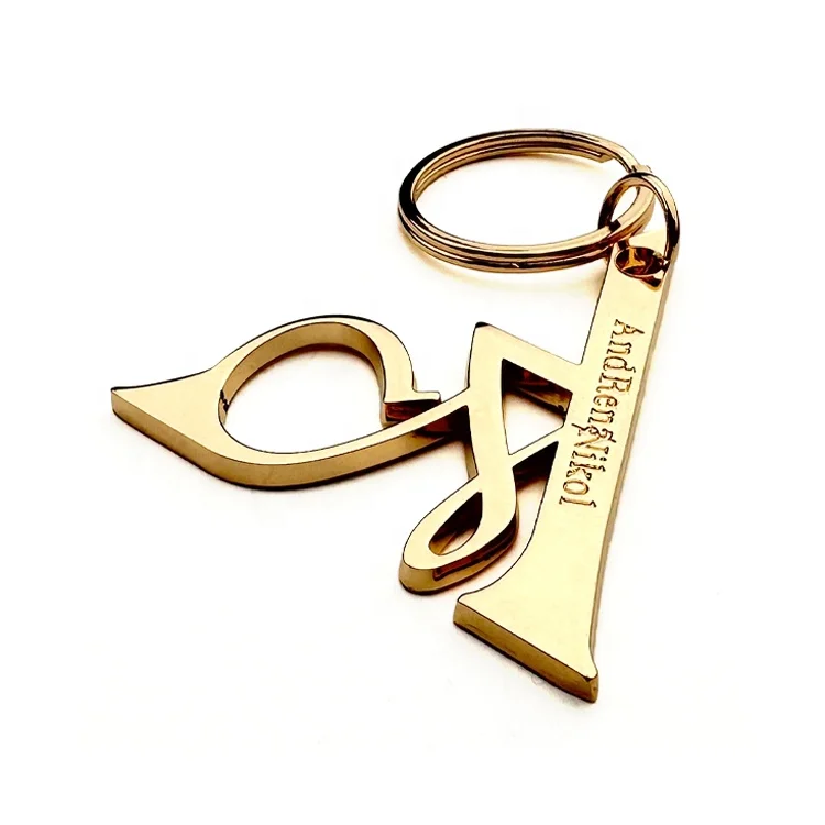 Personalized and Fashionable Gold Metal Key Cain Custom Brand Name Logo Zinc Alloy Jewelry Tags for Hipster
