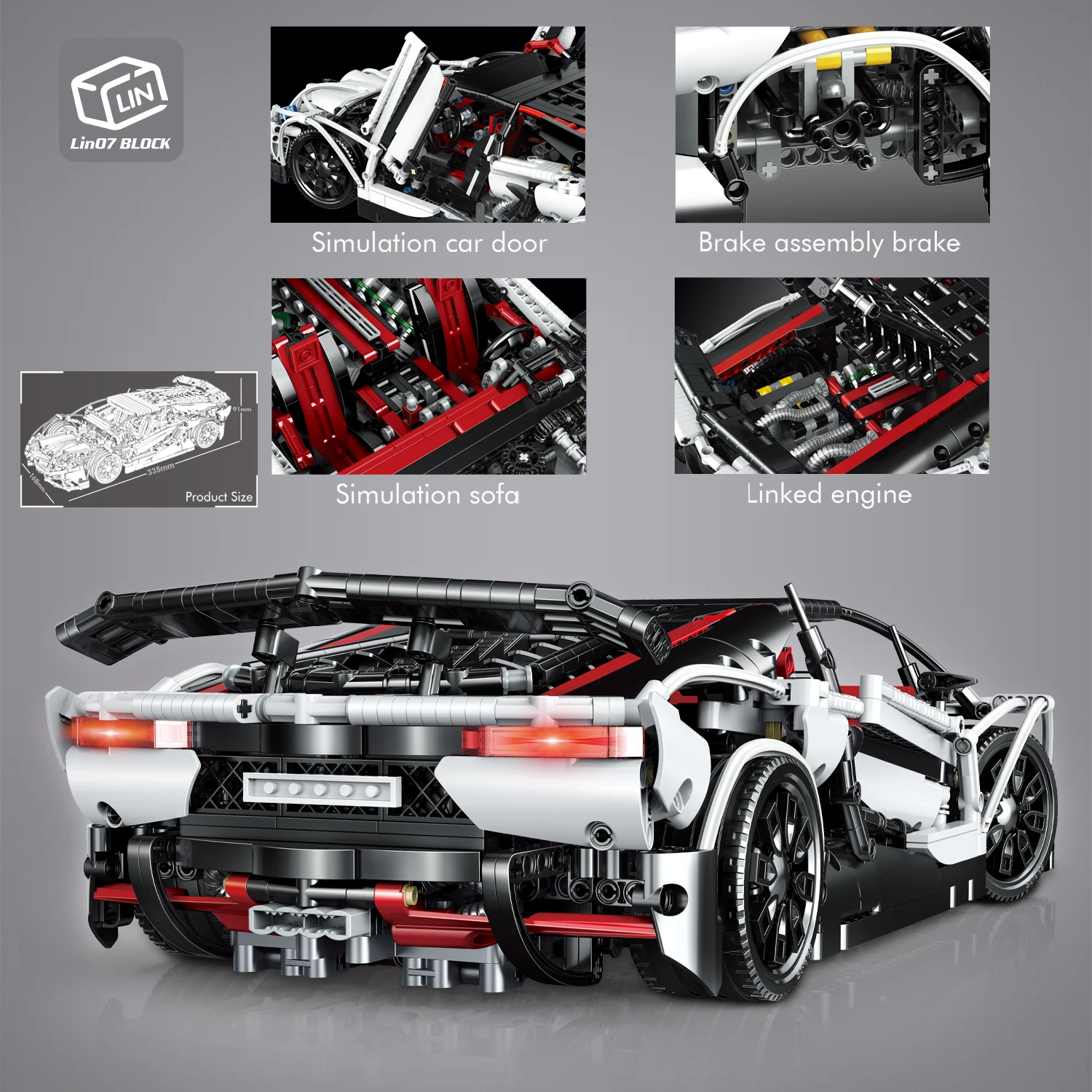 2598pcs 1:14 legoinglys technic for technical Simulation sports car building blocks bricks sets
