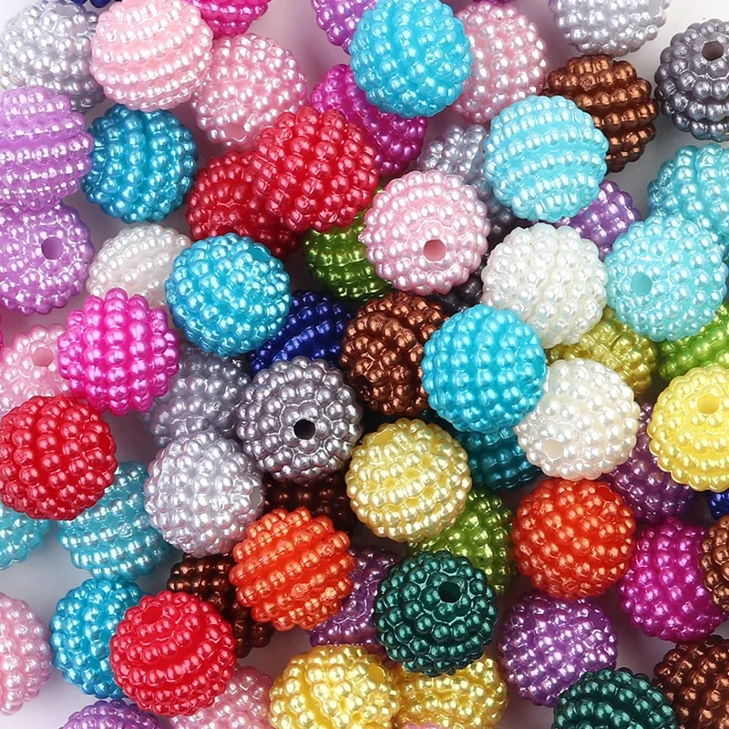 Оптовая продажа красочные круглые бусины Waxberry из АБС-пластика с жемчугом для маркировки ювелирных