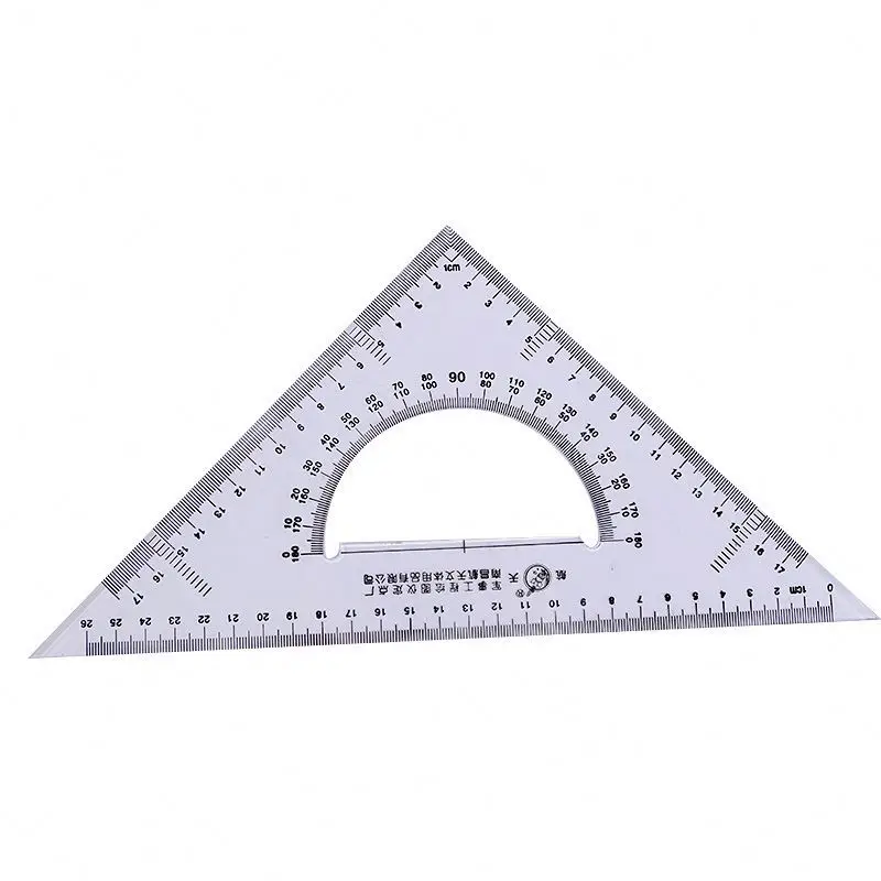 Cheap Ruler 30 Cm New Transparent Plastic Triangular Ruler Math Student Triangle Ruler