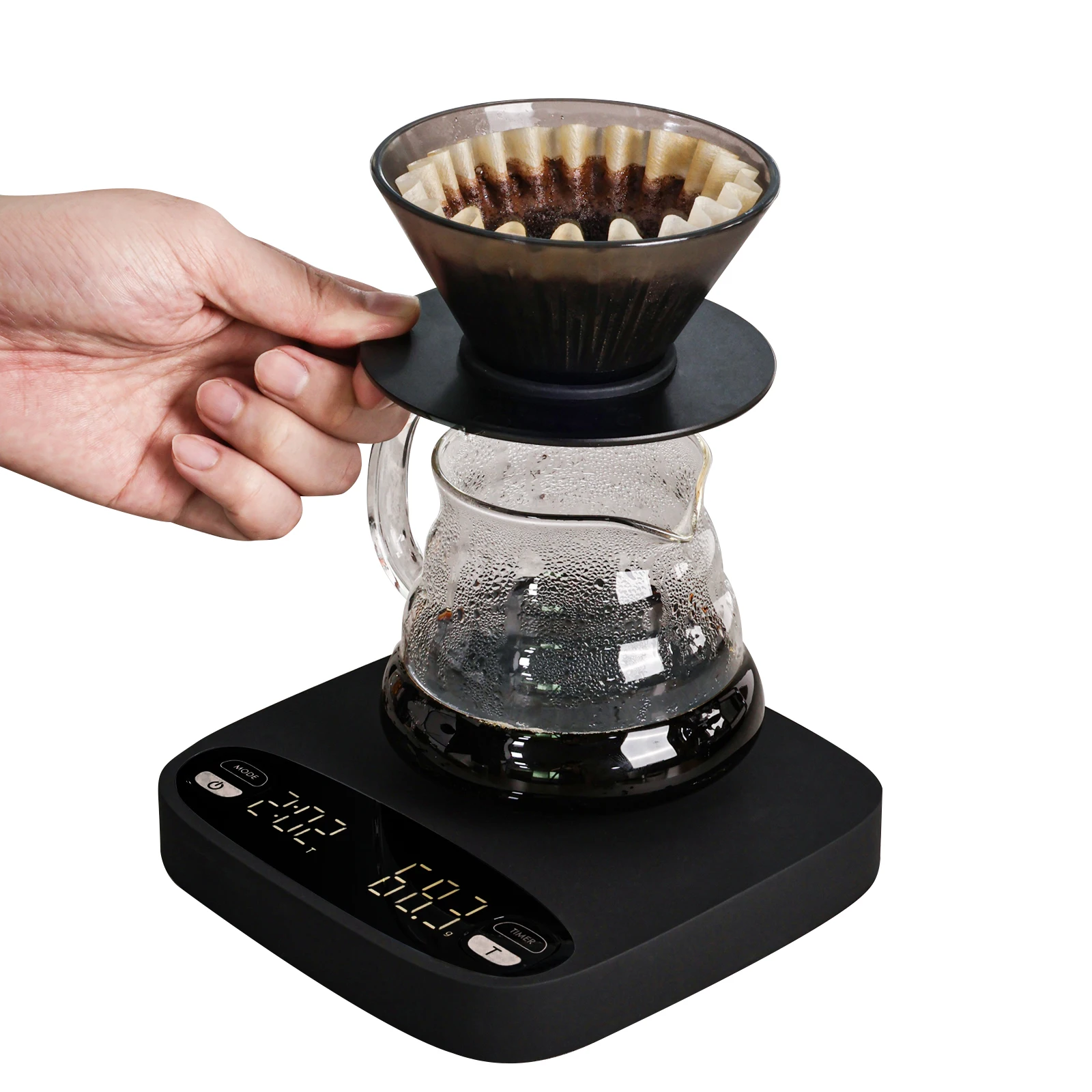 2024 New Calorie 2kg Coffee Scale black & white digital coffe household scales four Four modes Manual automatic espresso scale