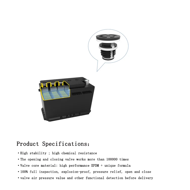 Maintenance free valve controlled sealed leadacid battery safety valve  battery accessories