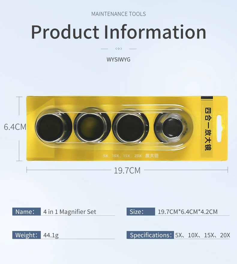 5 X 10X 15X 20X Black Jewelers Loupe Magnifier Magnifying Eye Loop Watchmakers Repair Eye Loupe Glass Tools (20X)
