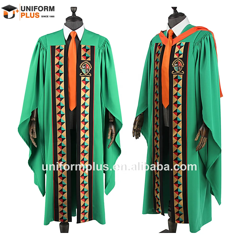 Customized  adult embroidered bachelor doctoral academic toga clothes graduation caps and gowns uniform