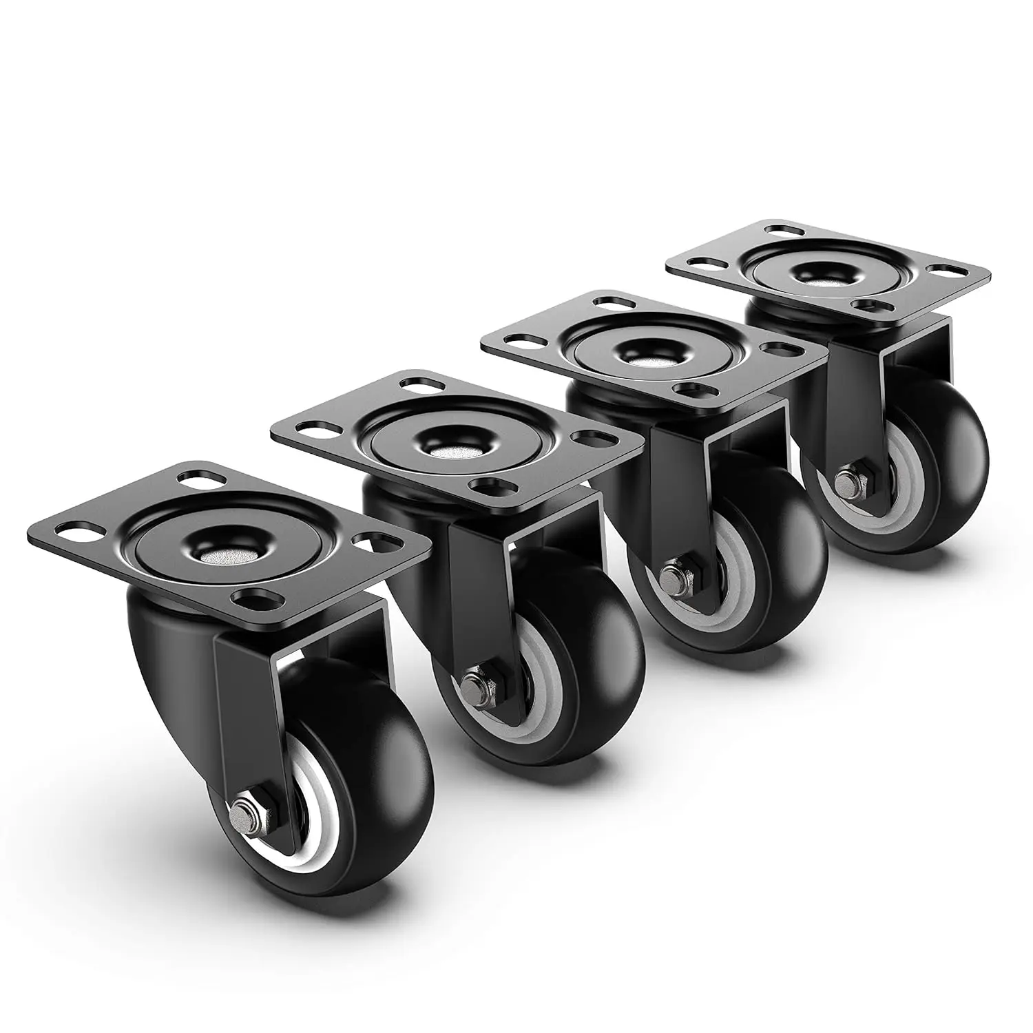 Wbd Wholesale 2 Inch Black Pvc Adhesive Swivel Caster Wheels Industrial Casters
