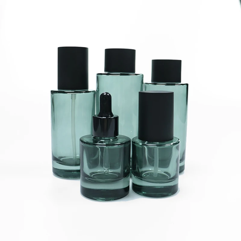 30ml 50ml 80ml 100ml 120ml Cosmetic Glass Lotion Bottle Sets Glass Jar For Skincare Face Cream