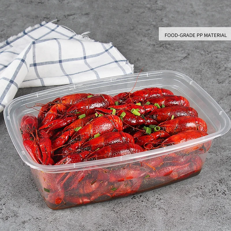 European double - ply and thickened disposable black clear pp plastic meal lunch box with inserted tray