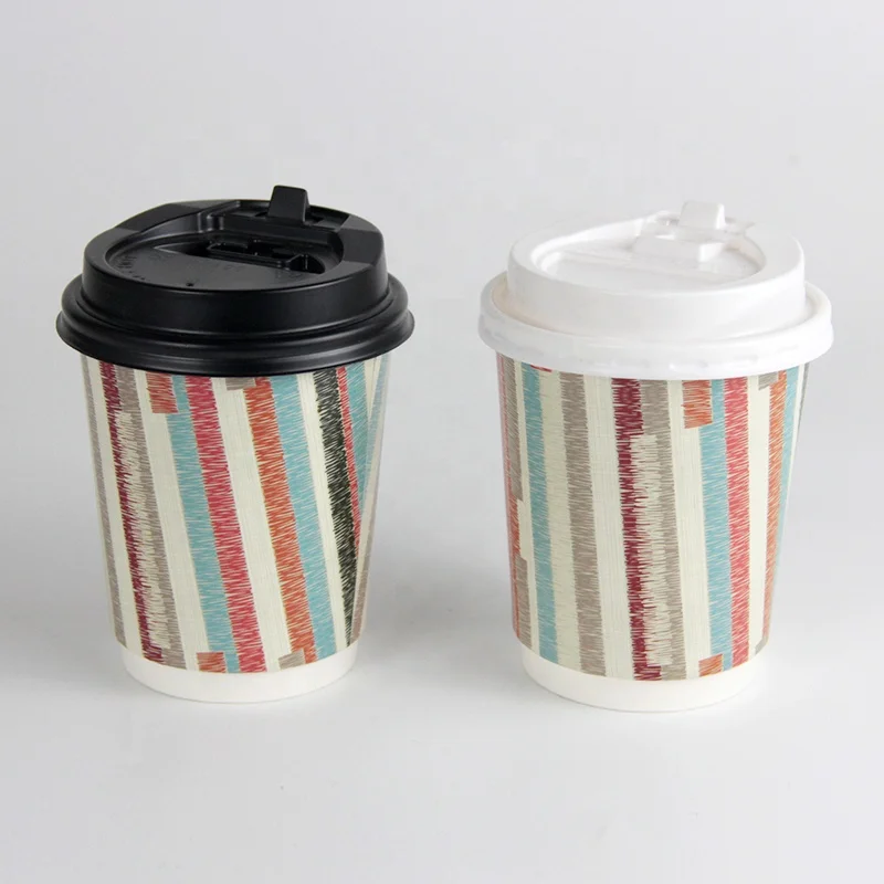 8oz 12oz 16oz 20oz Customized Design Paper Cups Disposable Printed Paper Double Wall Paper Coffee Cups With Lid