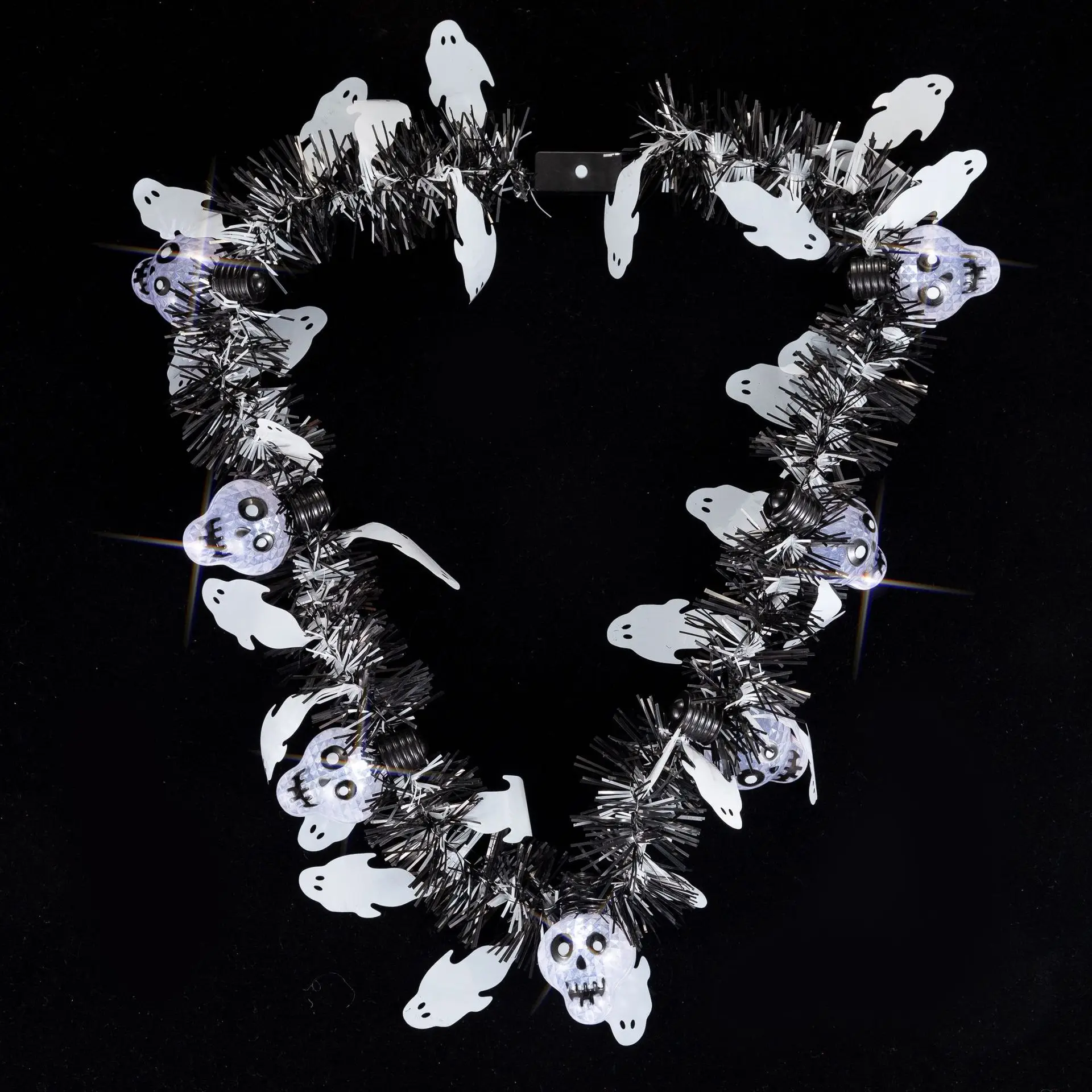 Halloween Luminous necklace ghost head LED light ghost festival luminous Pumpkin headband Halloween Glowing headband Hair Hoop