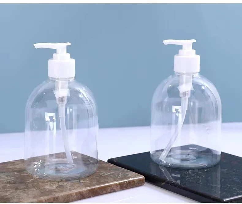 Empty Hand Sanitizer Bottle blue pink yellow transparent 500ml Plastic Dispenser Lotion Pump Bottle manufacturer