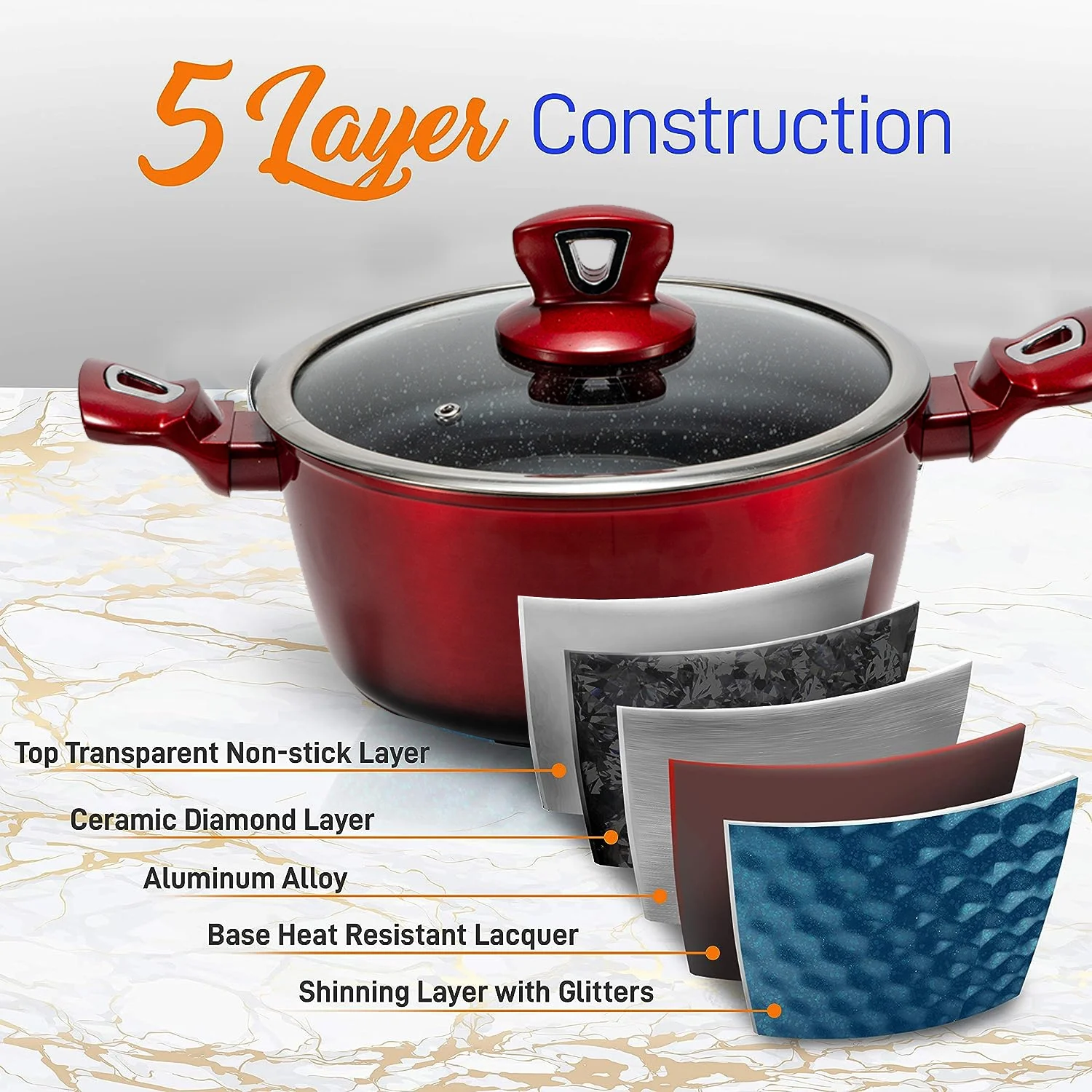 China Reliable Aluminum Non Stick Pots Pans Outdoor Camping / Kitchen Cookware set with Detachable Handle