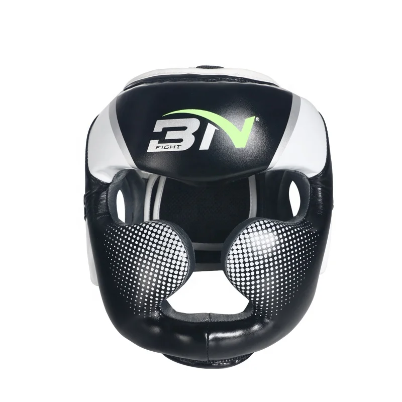 BN Promotion Wholesale White Customized Pu Leather Boxing Head Guard for Karat Taekwondo MMA Muay Thai Sparring  Headgear