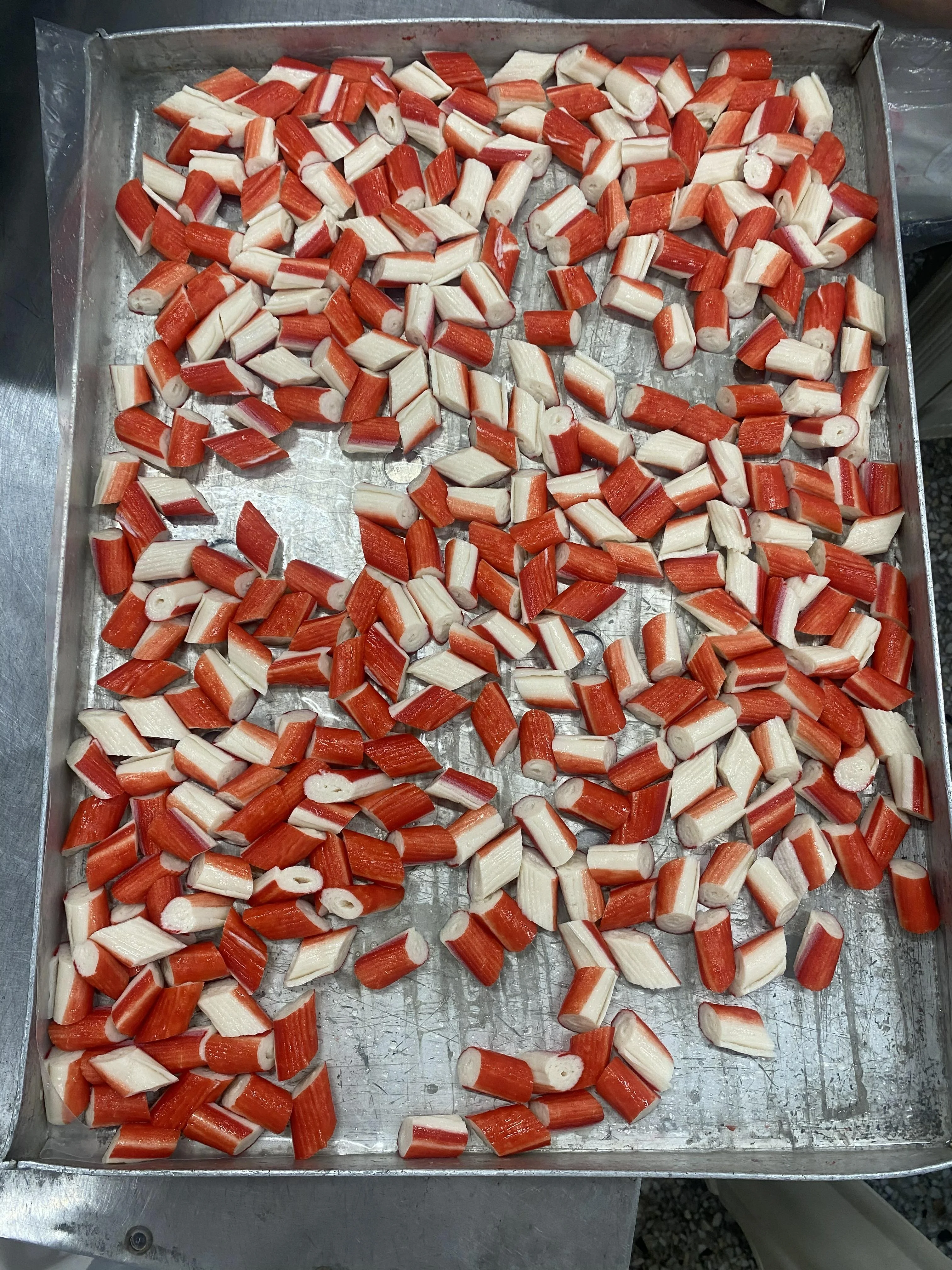 Frozen surimi crab flakes