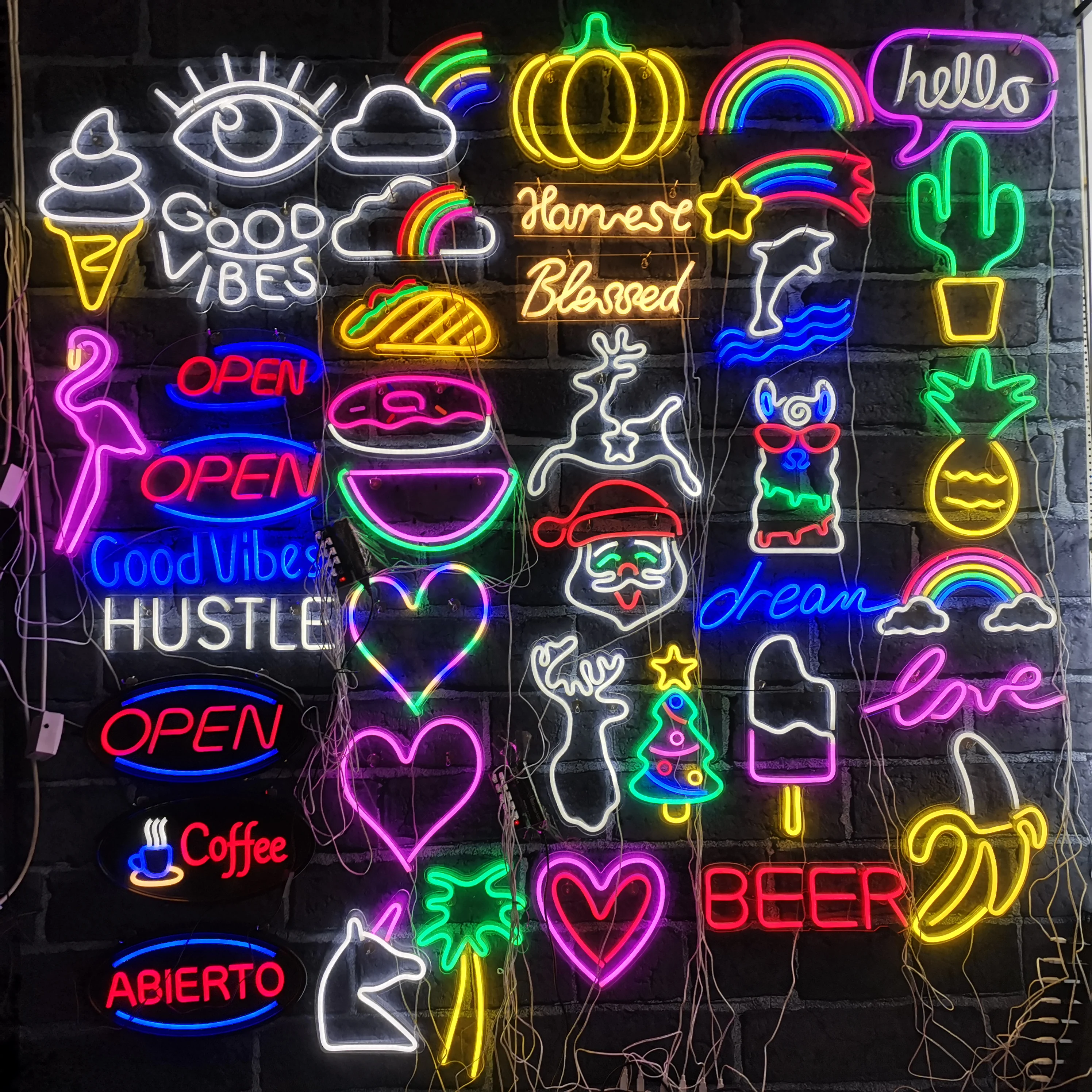 Wall Art Sign Bedroom Decoration Rainbow Hanging Fashion Custom Neon Animal Lights Night Lamp Led Neon Light For Home Party