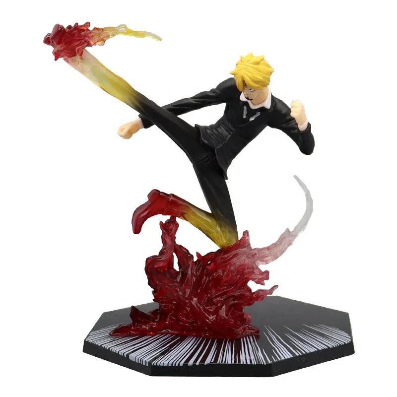 DIHAO Hot Anime Ornaments Fire Fist Luffy Ace Demon Slash Zoro Demon Wind Leg Sanji Anime Action Figures