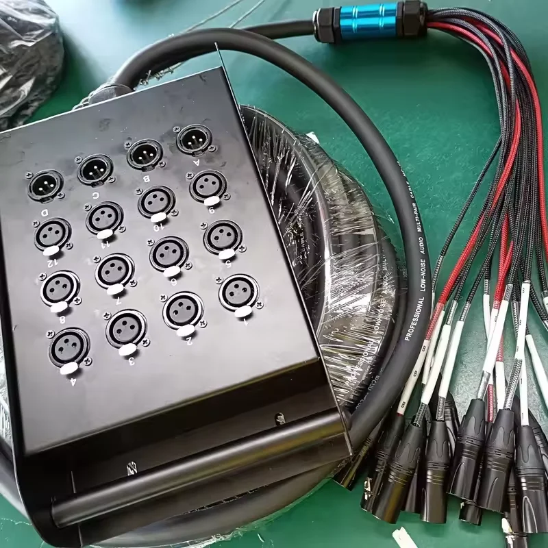 Multicore 12 Channel 16 Channel 3 Pin Male To Female Xlr Y Splitter Microphone Audio Snake Cable Stage Box