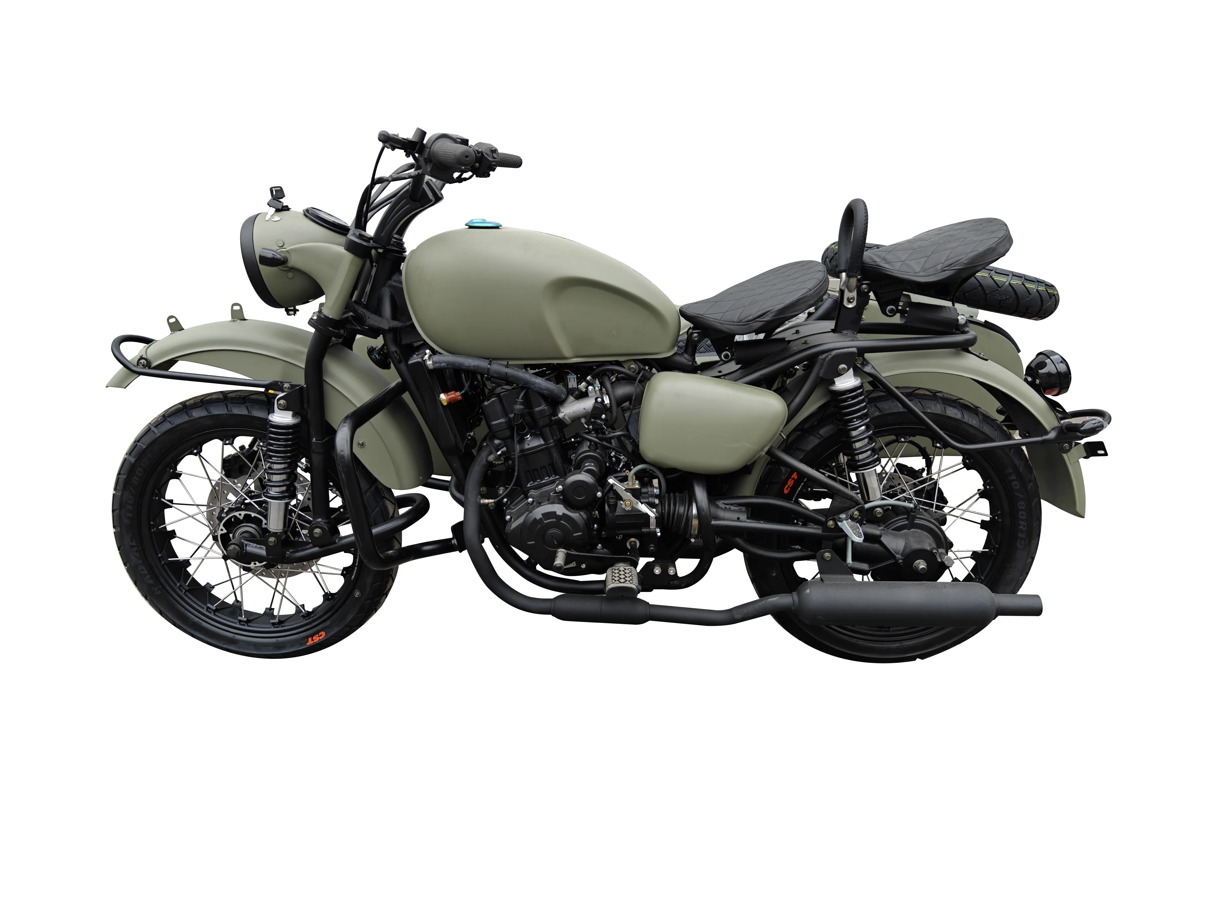 2025 HOT Changjiang 500cc Win-cylinder Water-cooled Four-stroke Engine 3 Wheeled Motorcycle Sidecar