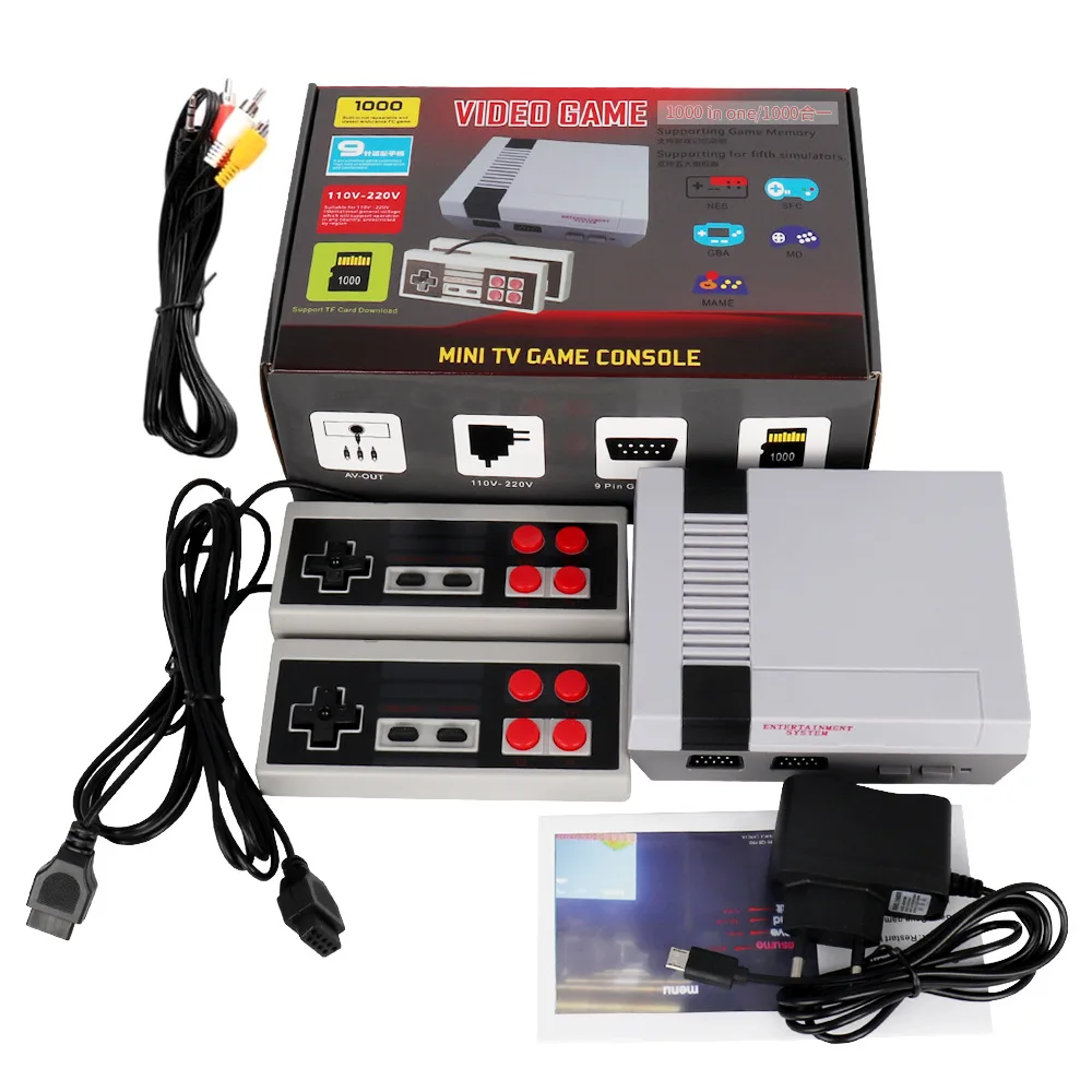 1000 in 1 8 Bit Mini TV Classic Retro Video Game Console Support TF Card For Nintendo Fc Game
