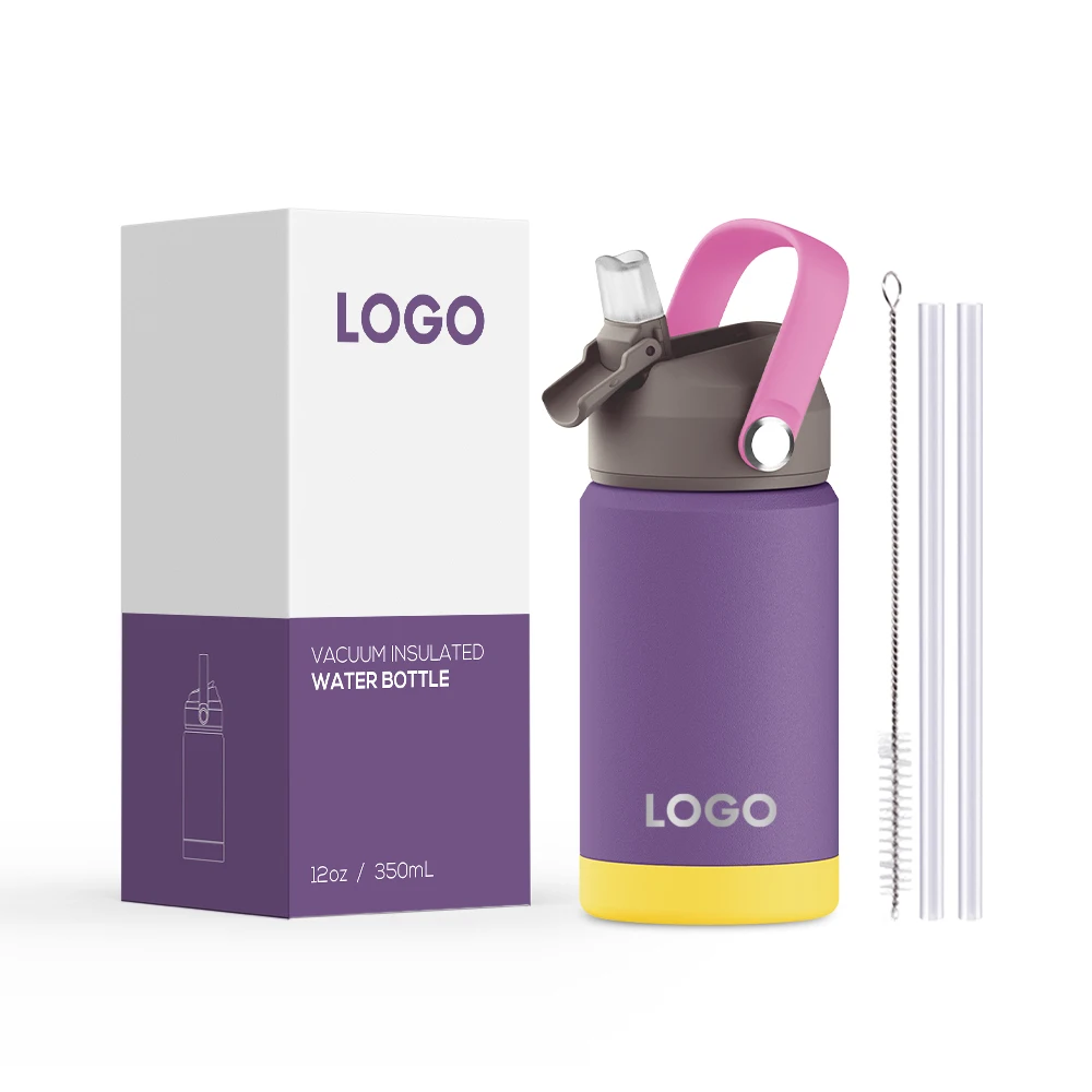 High Quality Cute Cartoon Kids Stainless Steel Thermos Cup Students Diy Water Bottles with Lid