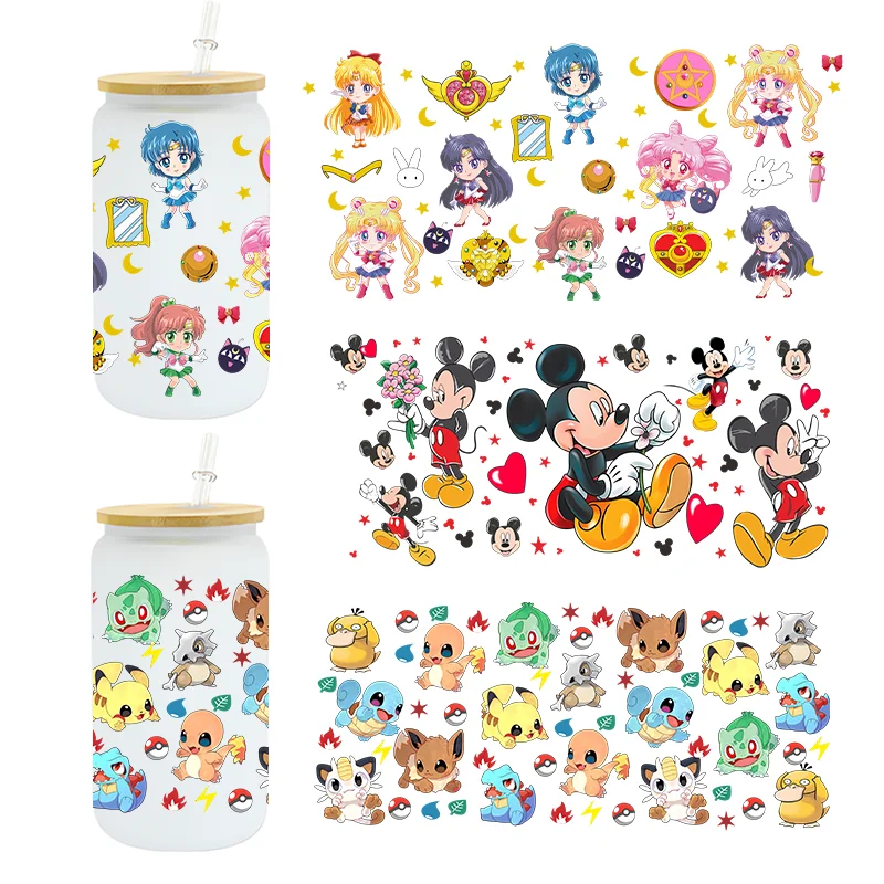 Custom Multi-size Uv Dtf Cup Wraps Transfers Ready To Transfer Cup Wrap Printing Sticker Film Printer Uv Dtf For Cup Wraps Glass