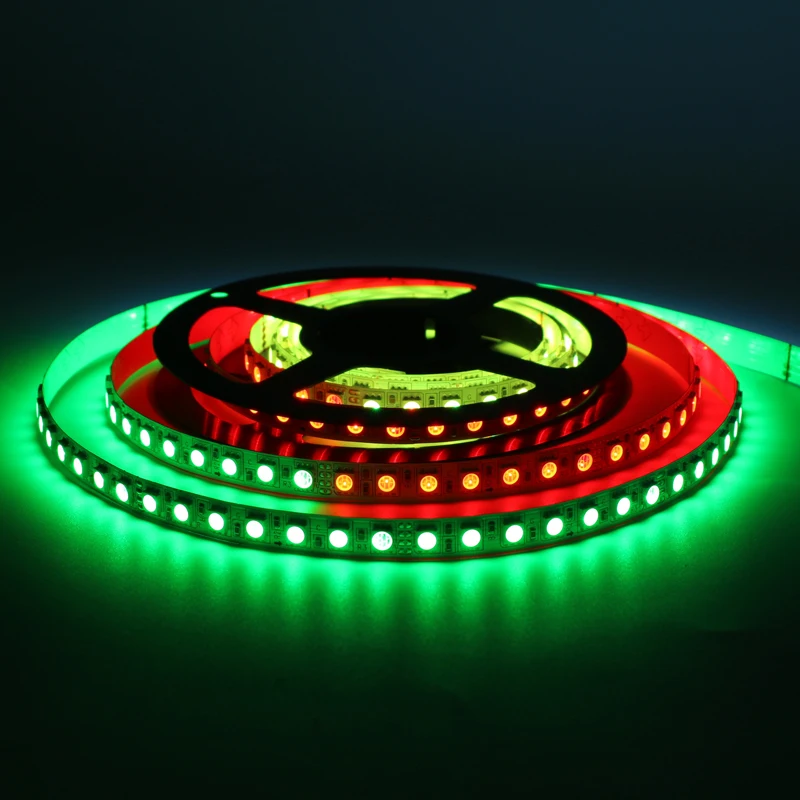 WS2811 DC 24V Individually Addressable 5050 RGB LED Strip Black White PCB 98LEDs/m Smart Pixel Digital LED Strip