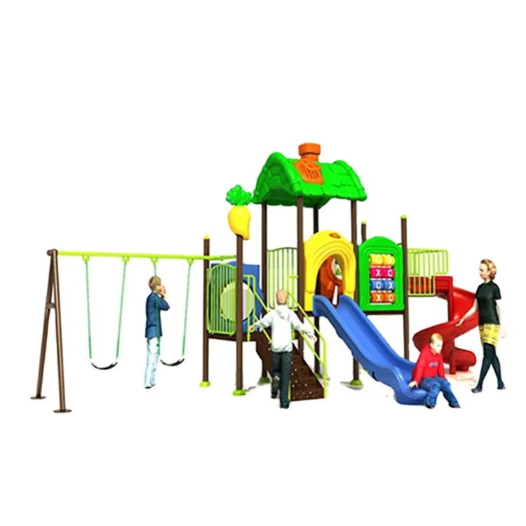 Attraction Plastic Slide Type Plastic Swing And Slide Kids outdoor Playground Equipment