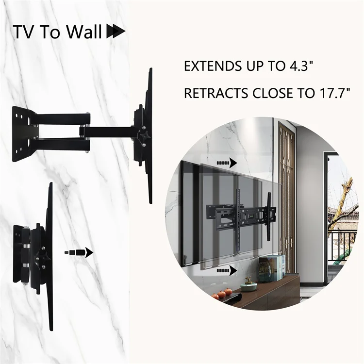 Настенное крепление для телевизора, Гибкая Металлическая Вешалка с двойными кронштейнами для телевизоров 32-80 дюймов, большой размер, с плоским экраном