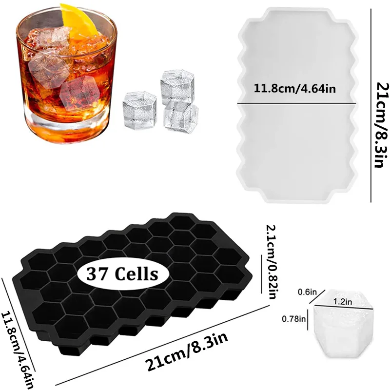 Food Grade Silicone BPA Free for Freezer Flexible Easy-Release Ice Cube Tray Mold With Lids